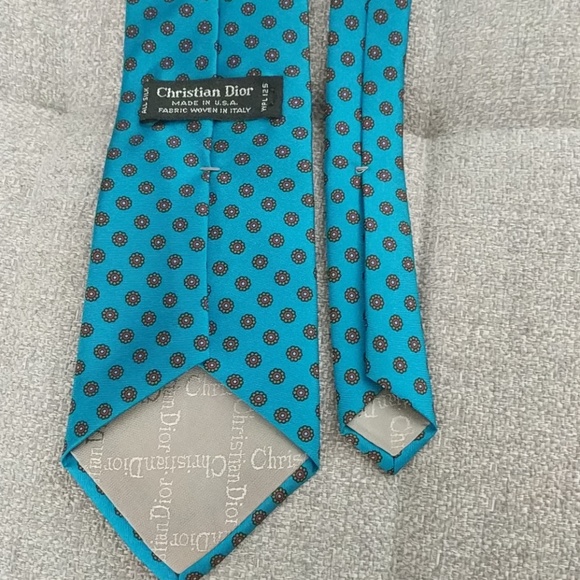 Christian Dior blue silk tie - Picture 2 of 2